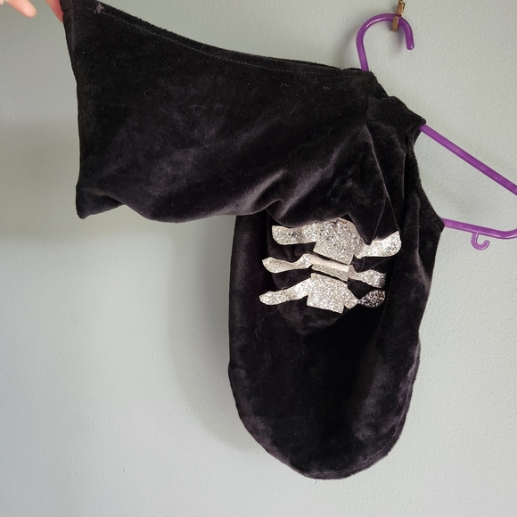 Black Velvet Cat or Small Dog Halloween Skeleton Shirt - Picture 2 of 3